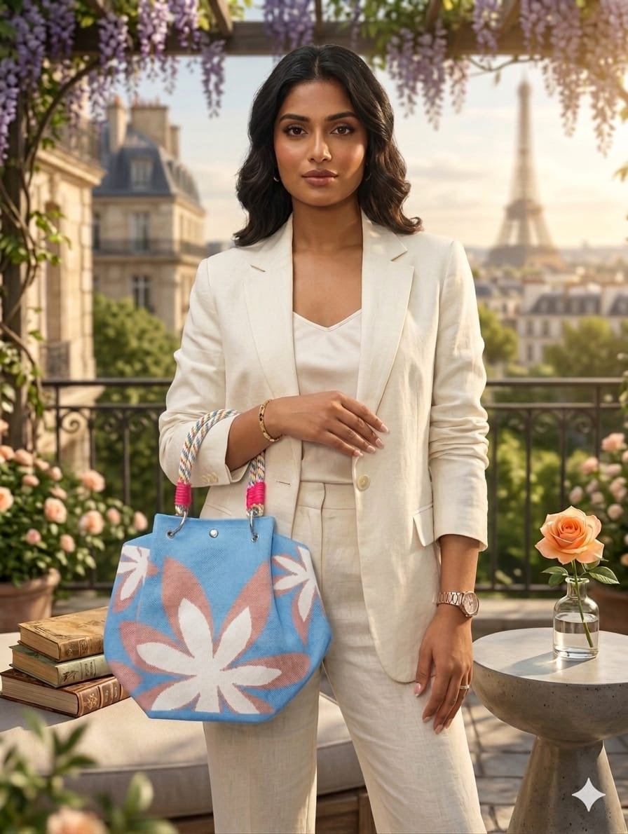Flower Design Hand Bag