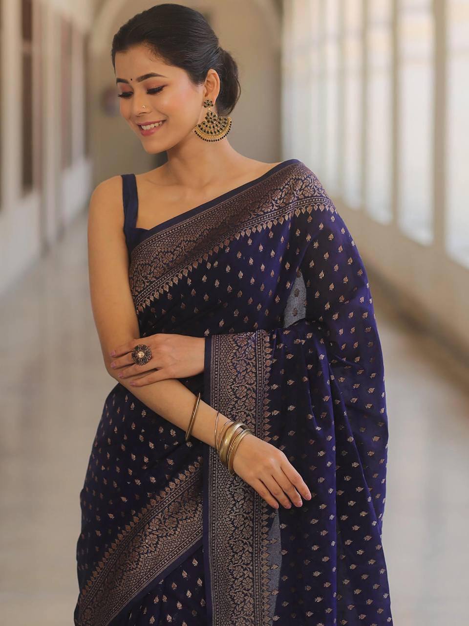 Traditional purple wedding saree for ladies