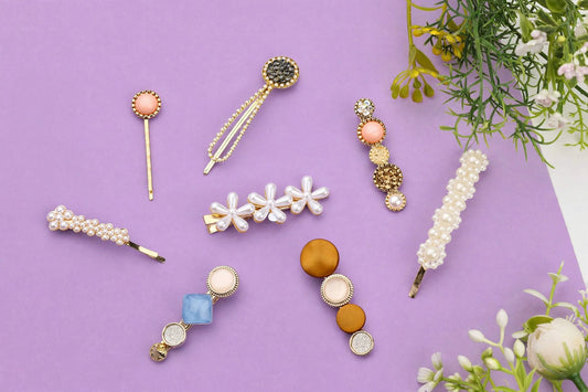 Shop elegant pearl, floral and crystal-style hair clips for women and girls. Multicolor gold-tone decorative barrettes for parties, weddings and everyday styling.