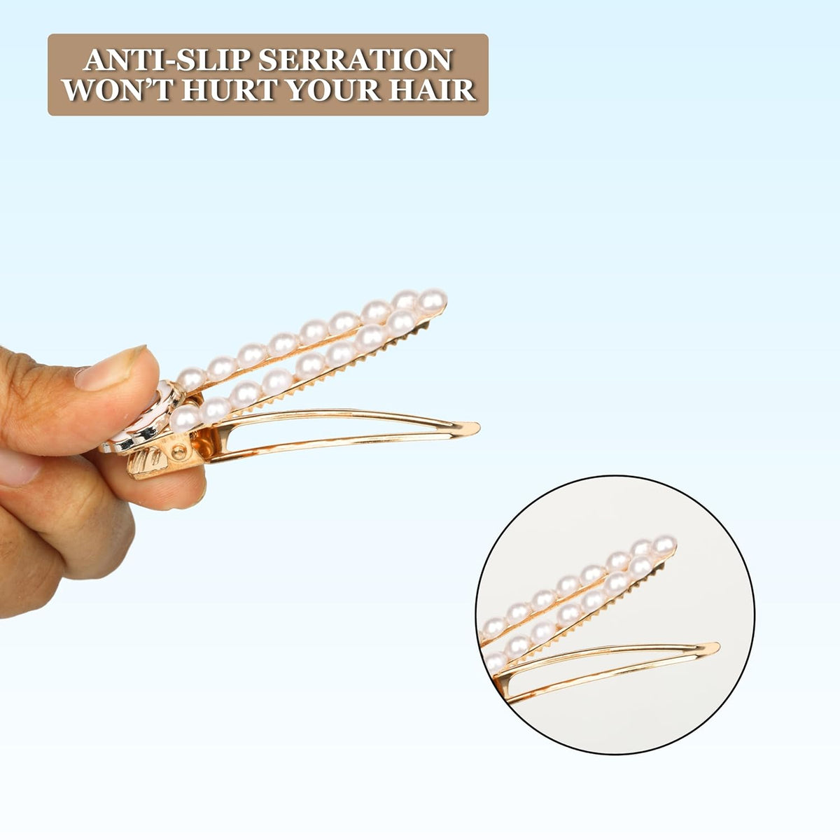 Pearl heart floral and gold tone decorative hair clip set for women and girls