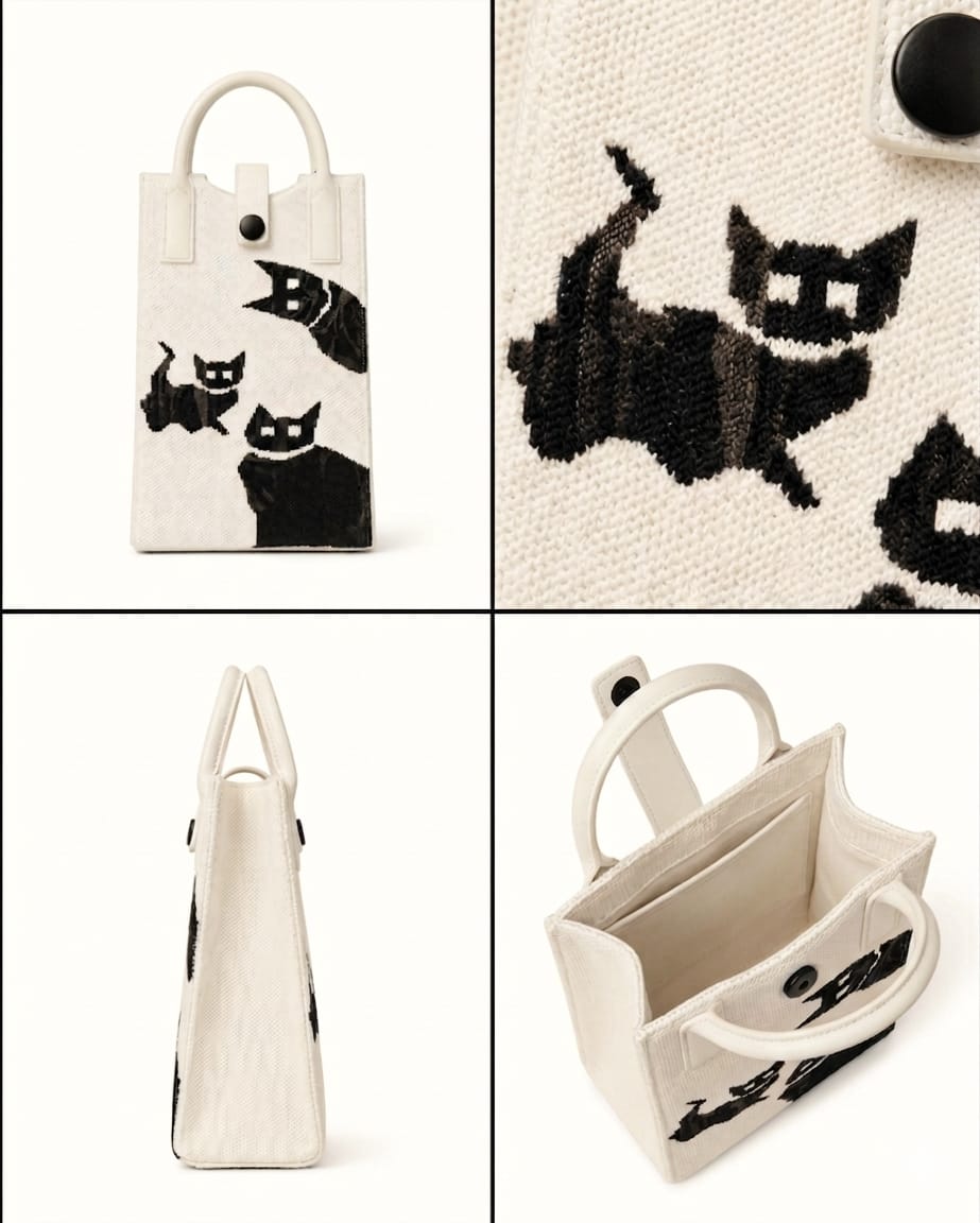 Cat Design Mobile Sling Bag