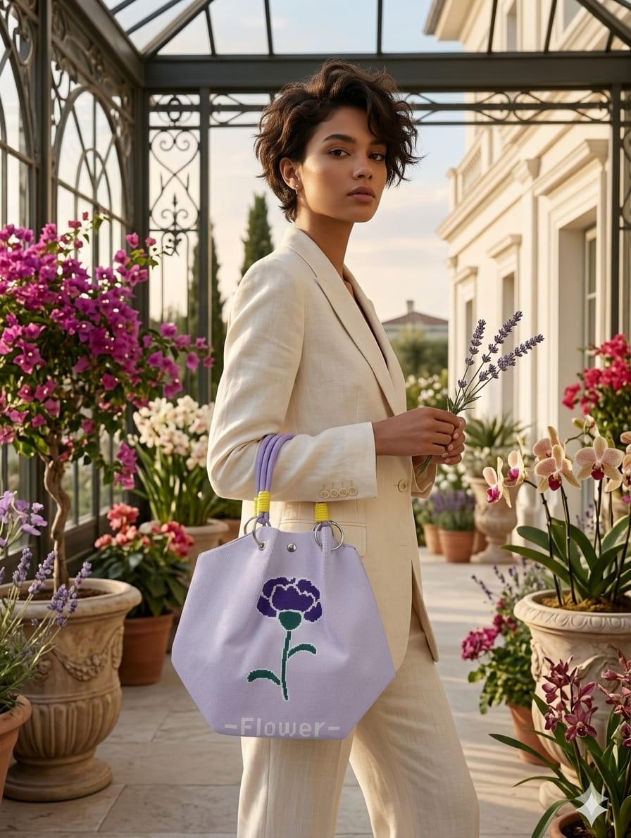 Rose Design Hand Bag