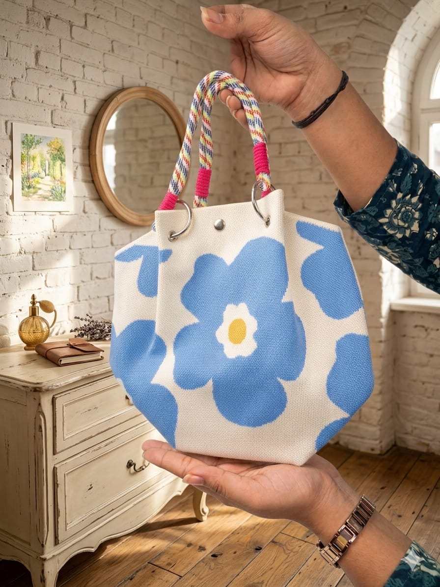 Flower Design Hand Bag