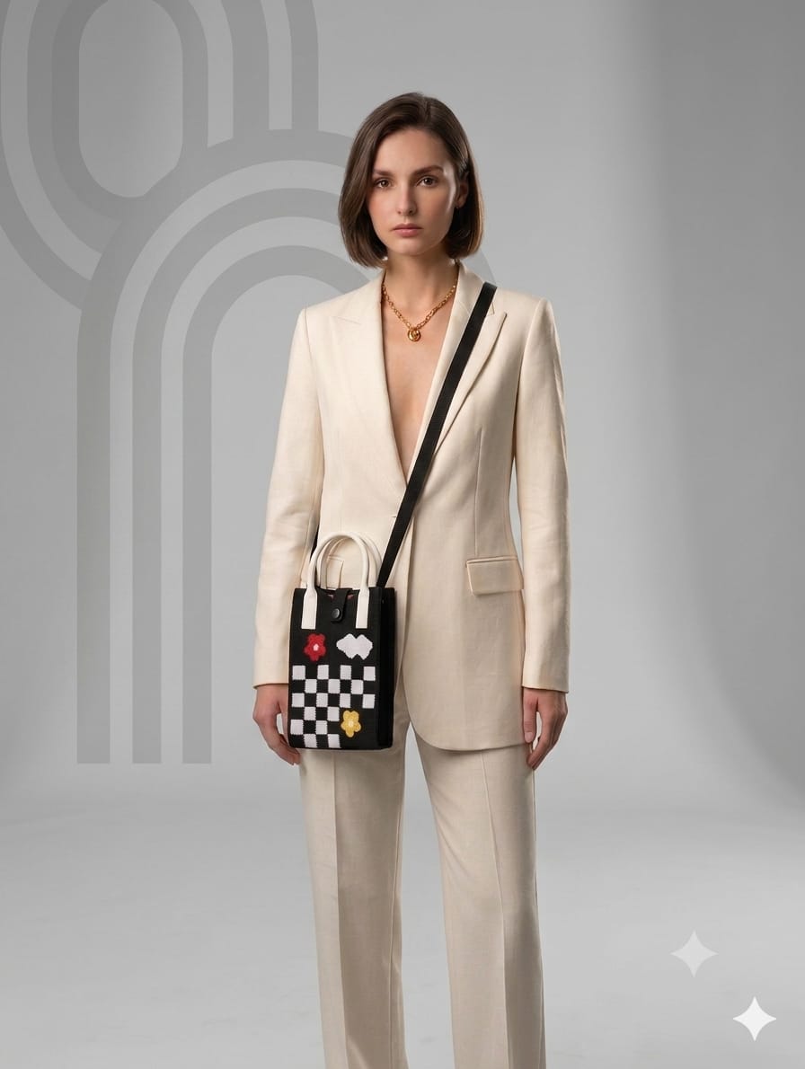 Checkers Design Mobile Sling Bag