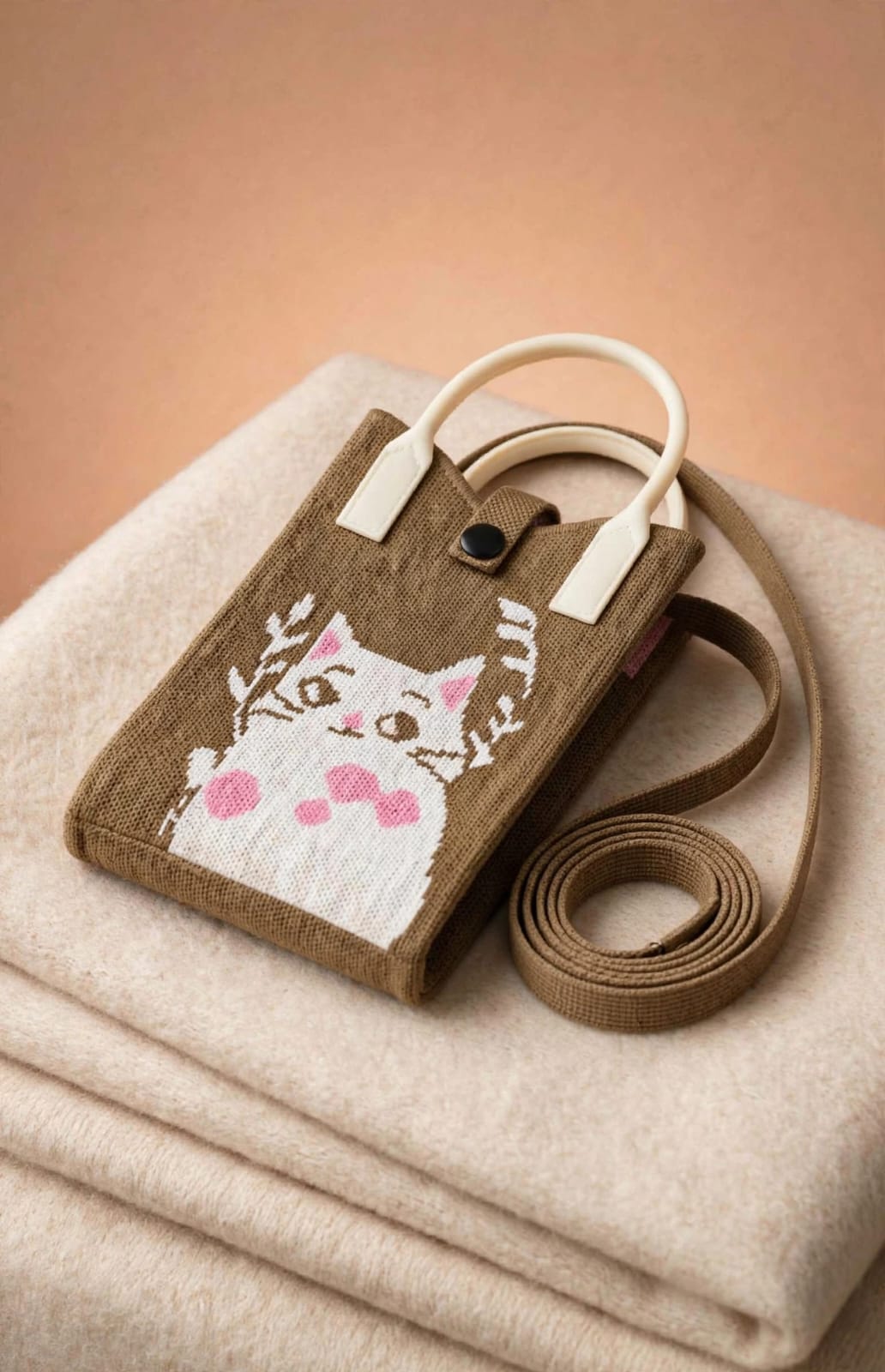 Cat Design Mobile Sling Bag