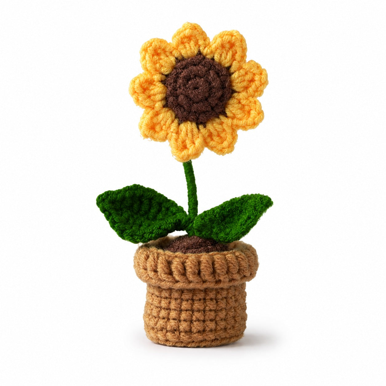 Sunflower Brown Pot Crochet