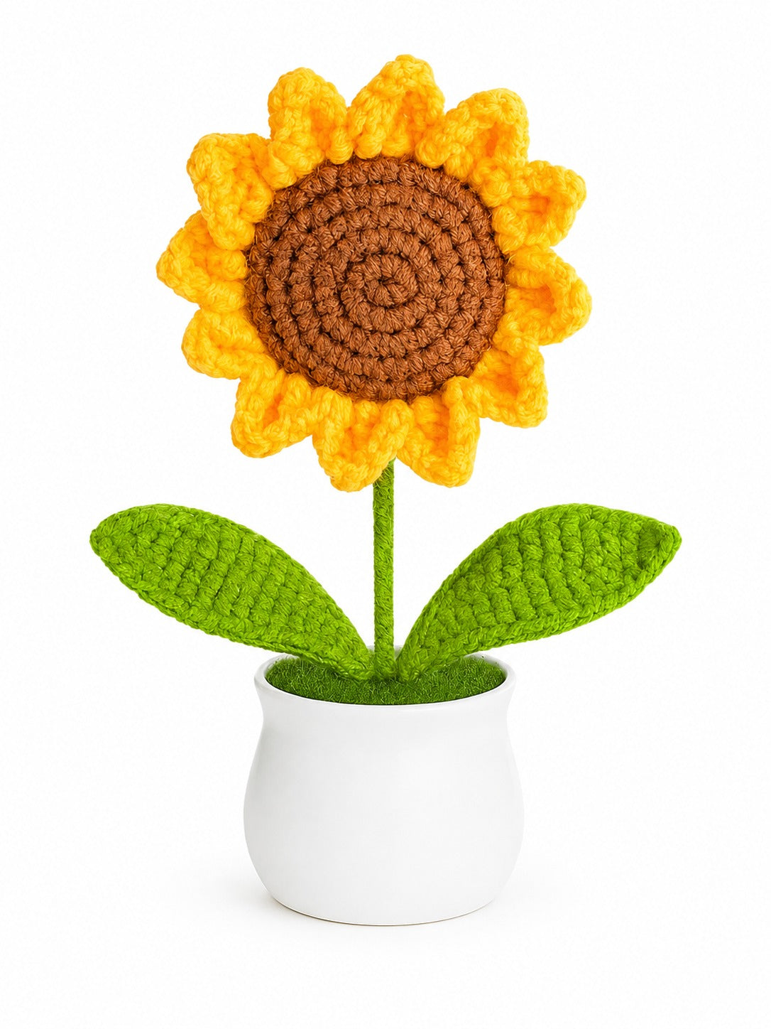 Sunflower White Pot Crochet