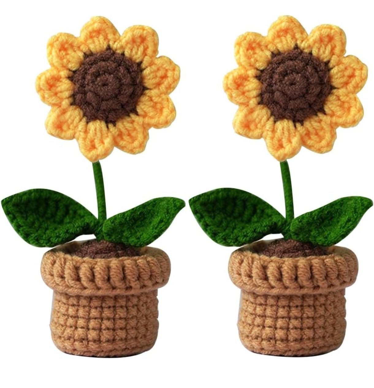 Sunflower Brown Pot Crochet