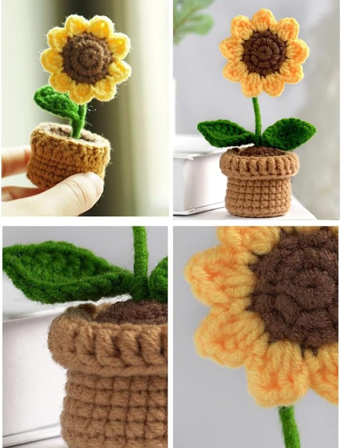 Sunflower Brown Pot Crochet