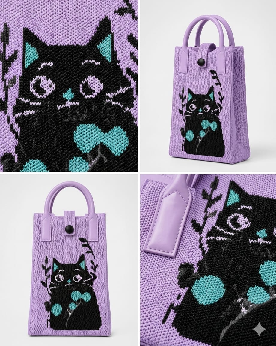 Cat Design Mobile Sling Bag