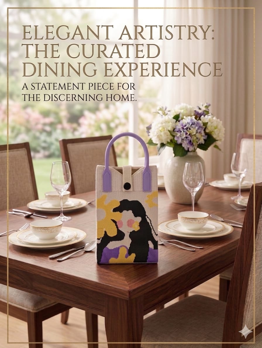 Woman & Flower Design Mobile Bag
