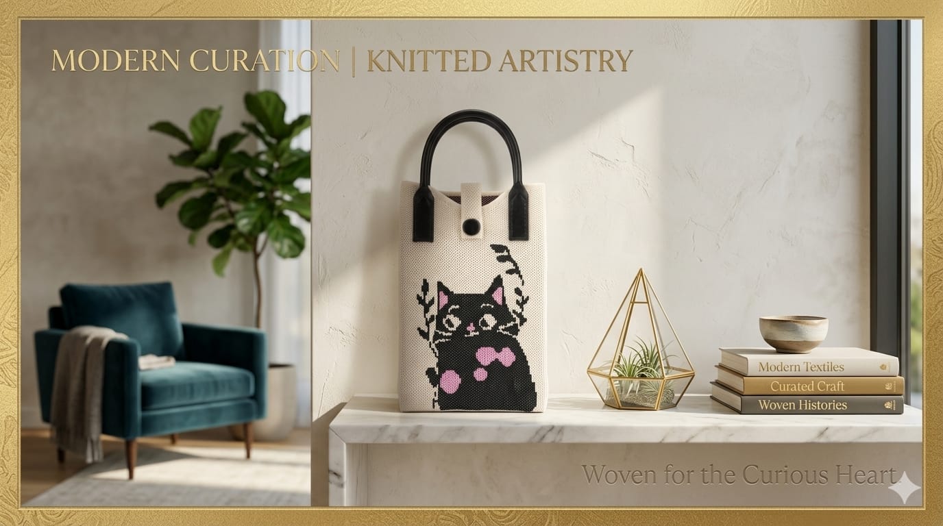 Black Cat Design Mobile Sling Bag