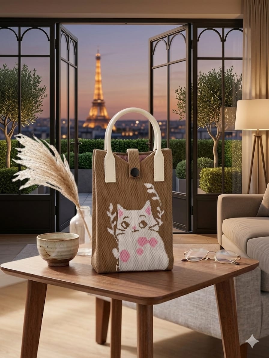 Cat Design Mobile Sling Bag
