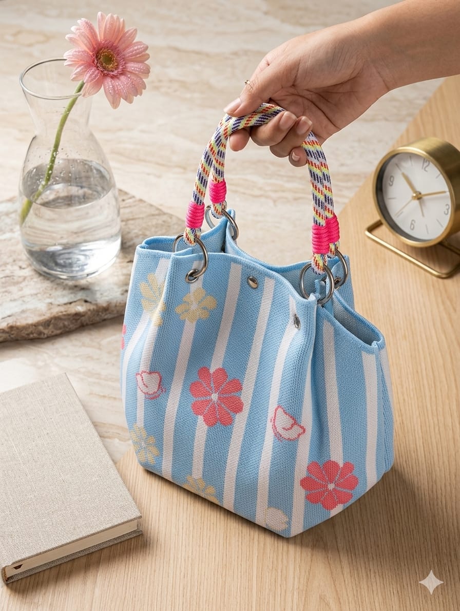 Flower Design Hand Bag