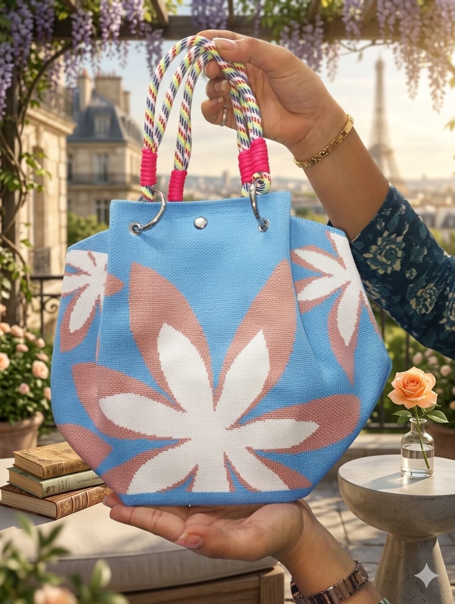 Flower Design Hand Bag