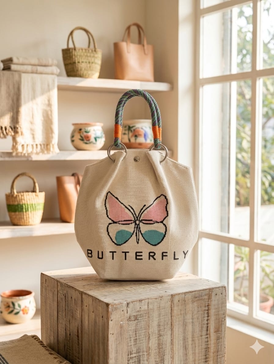 Butterfly Design Hand Bag
