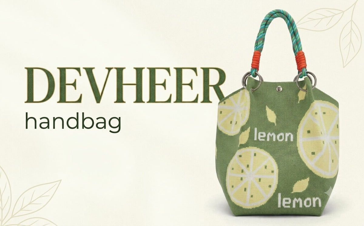 Lemon Print Green  Handbag