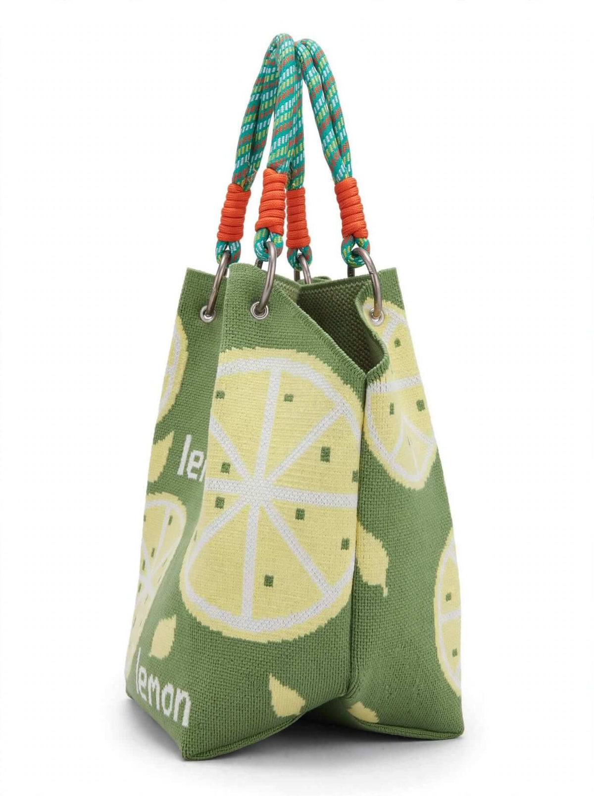 Lemon Print Green  Handbag