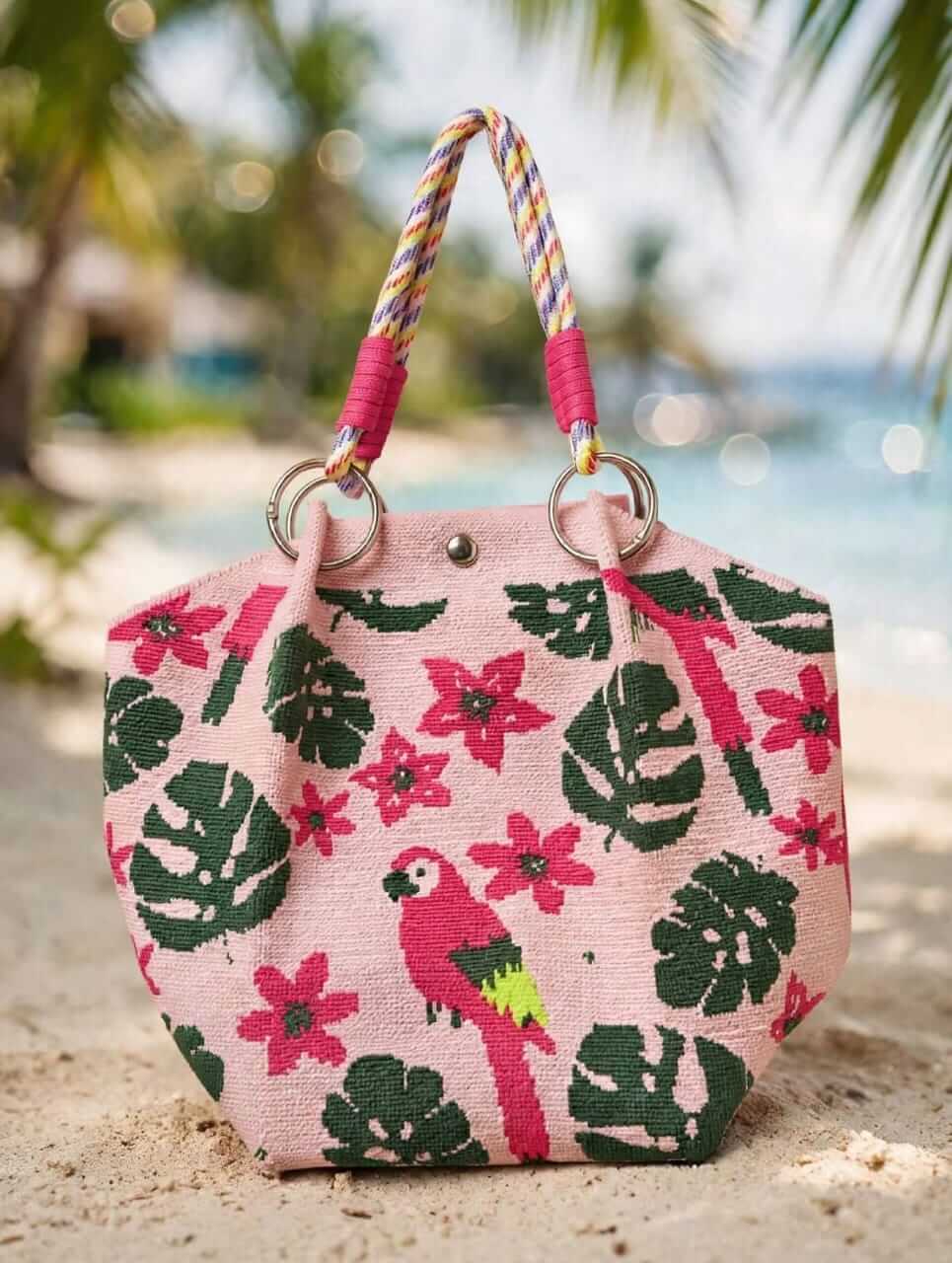Parrot Floral Printed Hand bag