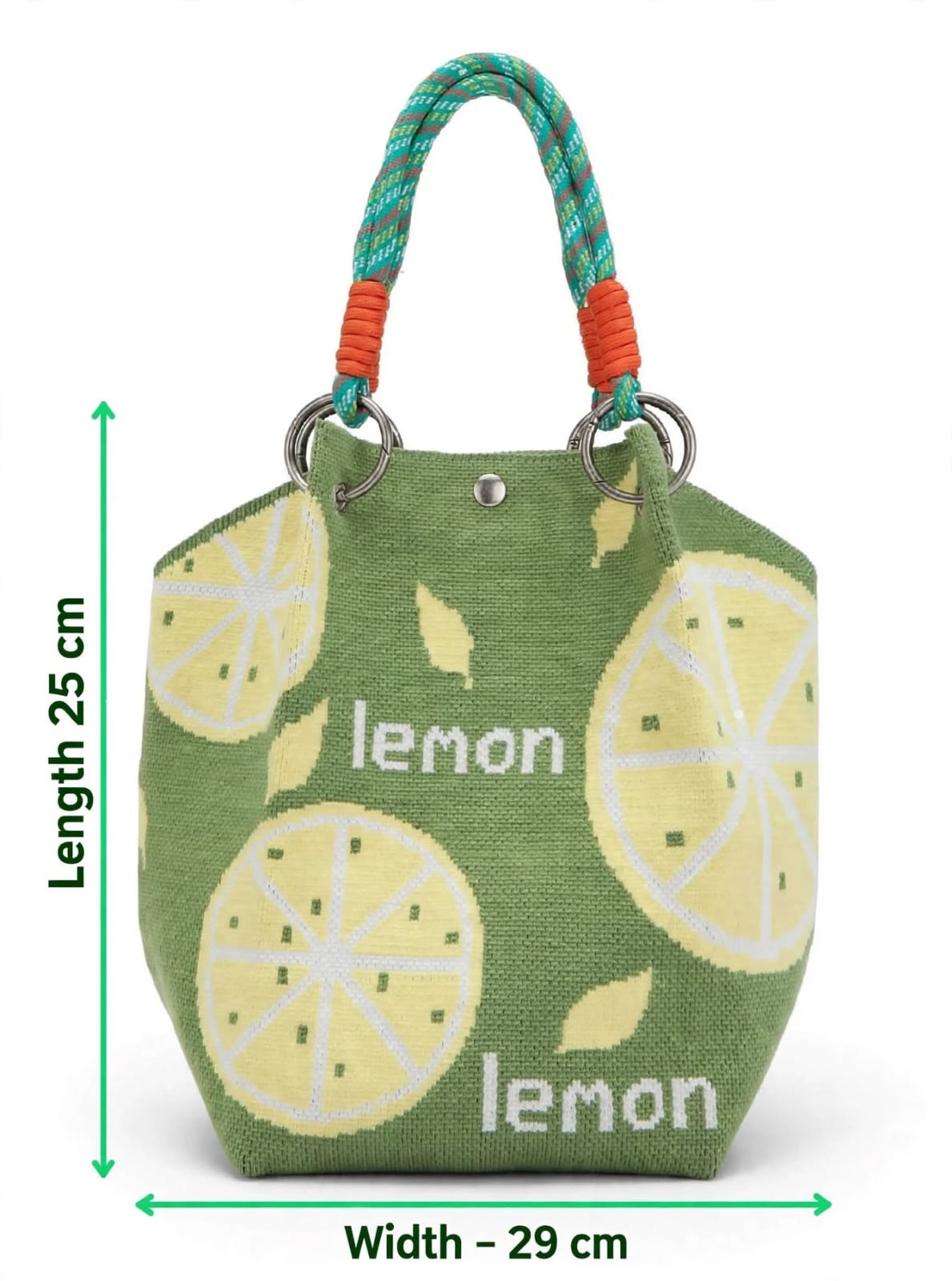 Lemon Print Green  Handbag