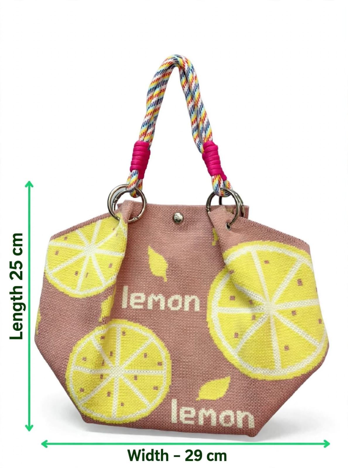 Lemon Design Pink Handbag
